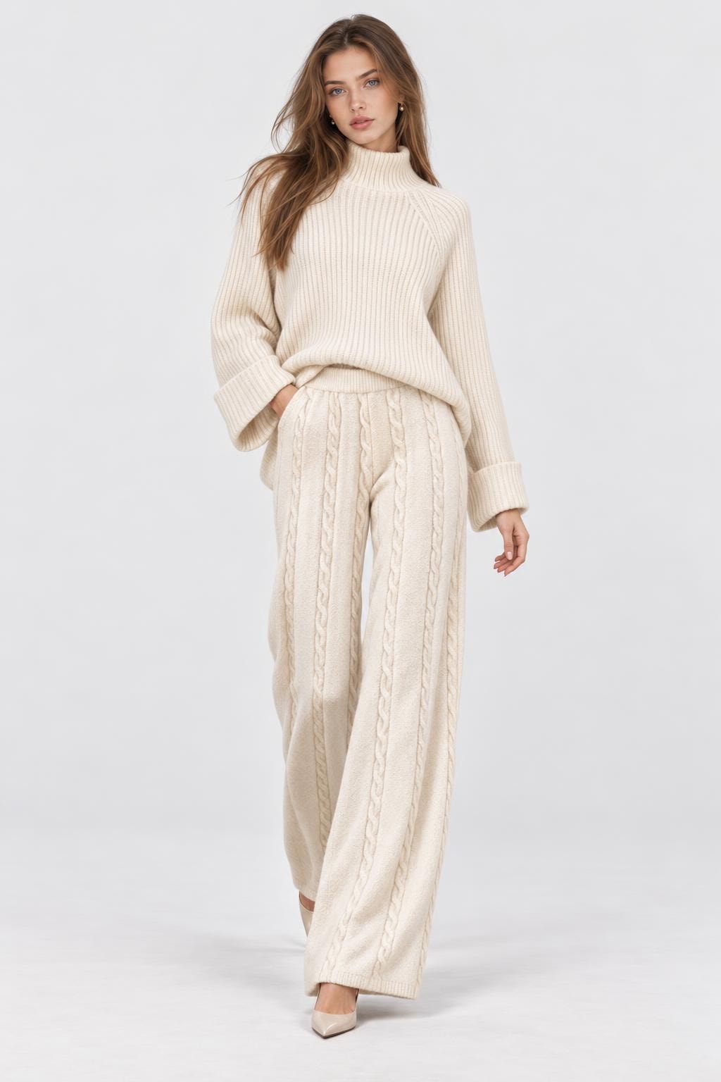 Cozy Wool Blend Sweater Vest and Pants Winter Set - 3