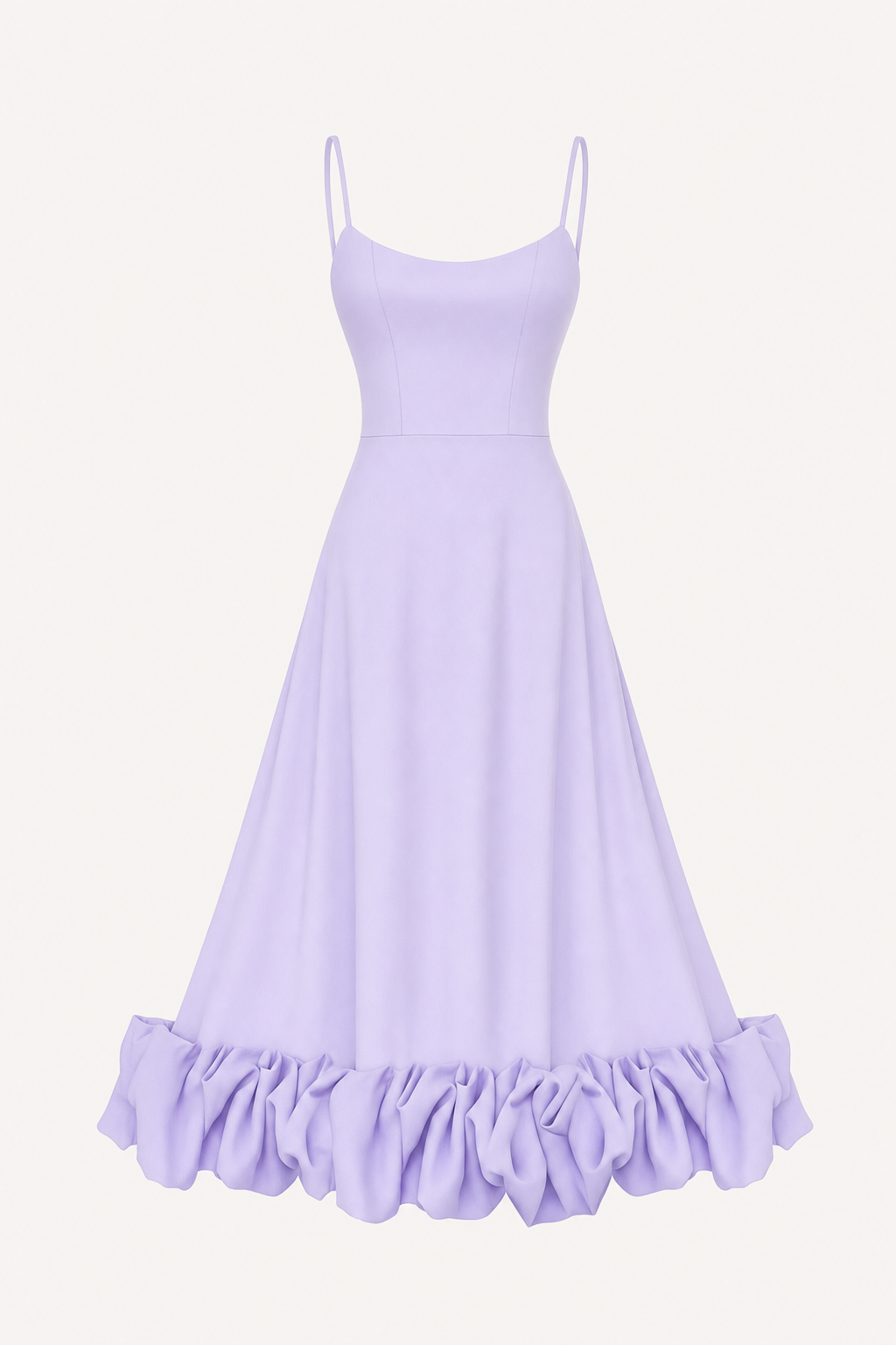Bustier Flounce Midi Dress