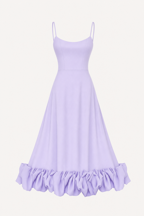 Bustier Flounce Midi Dress