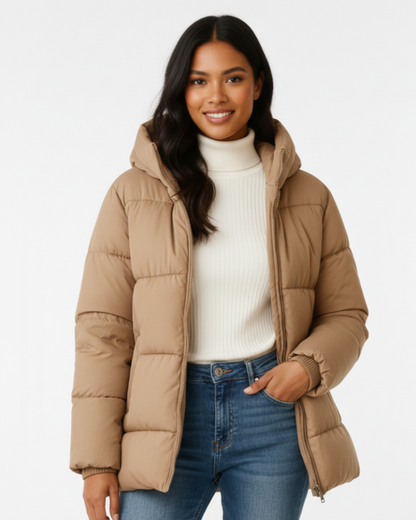 Lightweight hooded quilted puffer jacket - view 5