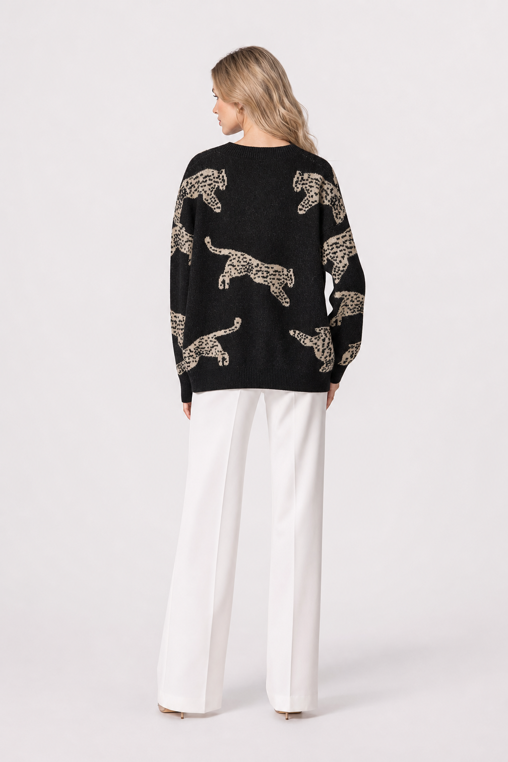Leopard Print Knit Sweater - view 4