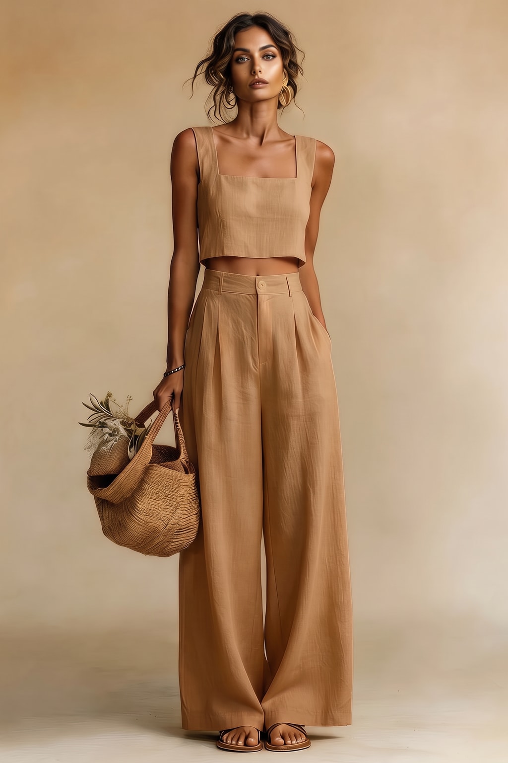 Flowy Palazzo Two-Piece Set With Relaxed Top - 6