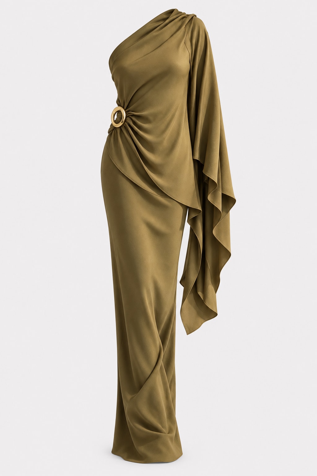 Polyester Skirt Set Asymmetric One Shoulder - 1