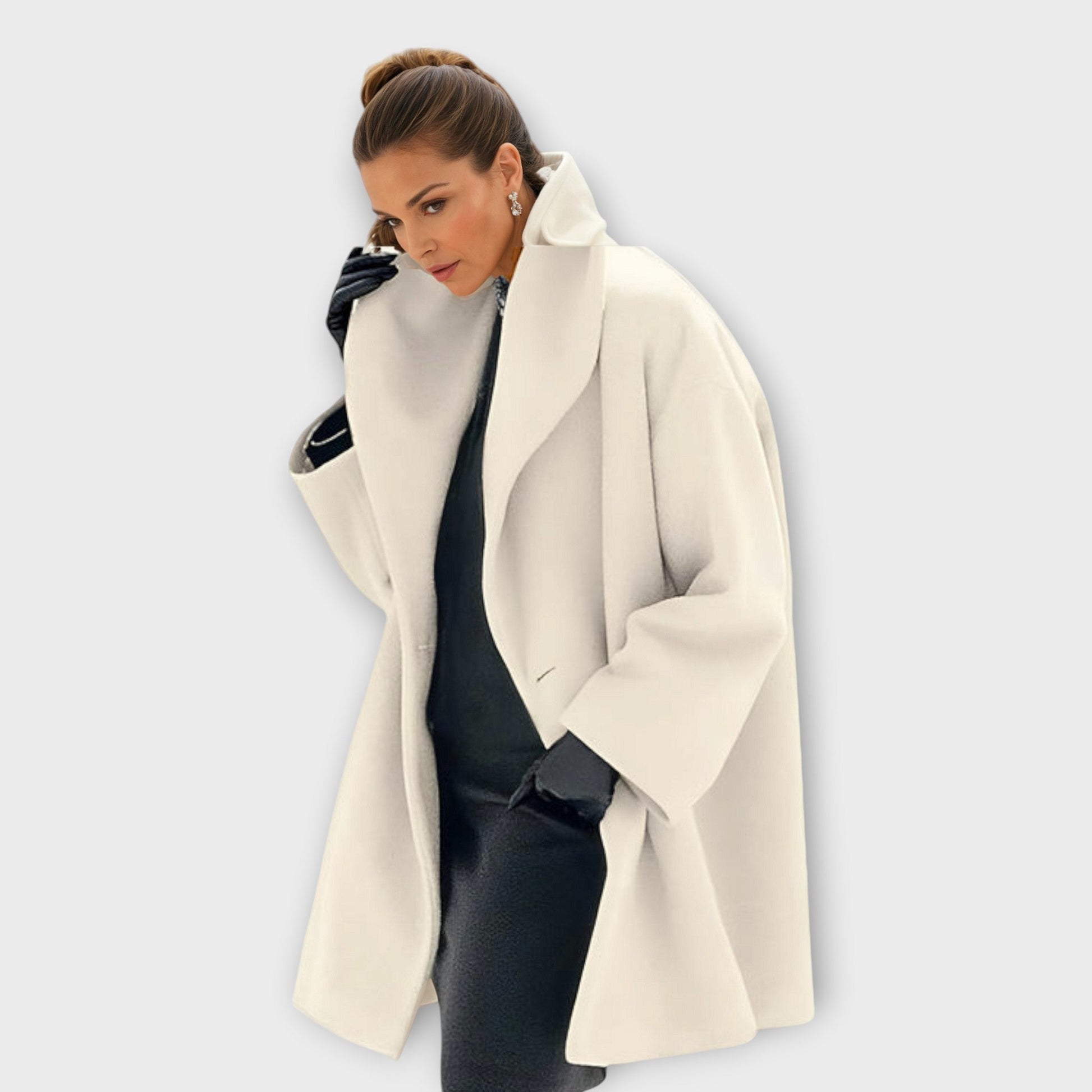 Belted oversized coat with tie-front cord - view 7