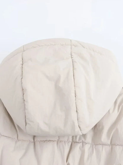 Oversized hooded quilted puffer jacket - view 7