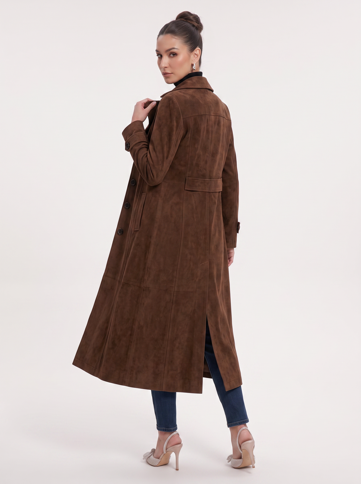 Longline Structured Coat With Notch Lapel - view 4