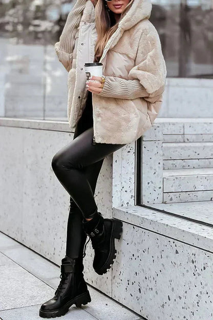 Faux Fur Trim Hooded Puffer Jacket - view 6