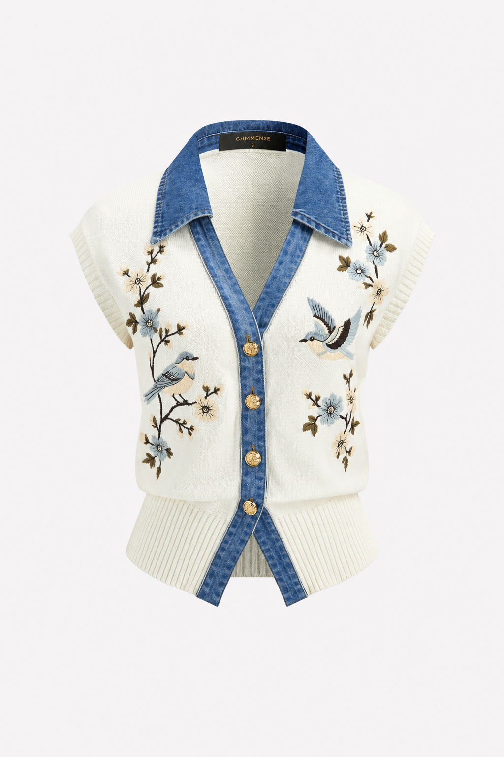 Off-White Denim Collar Knit Vest