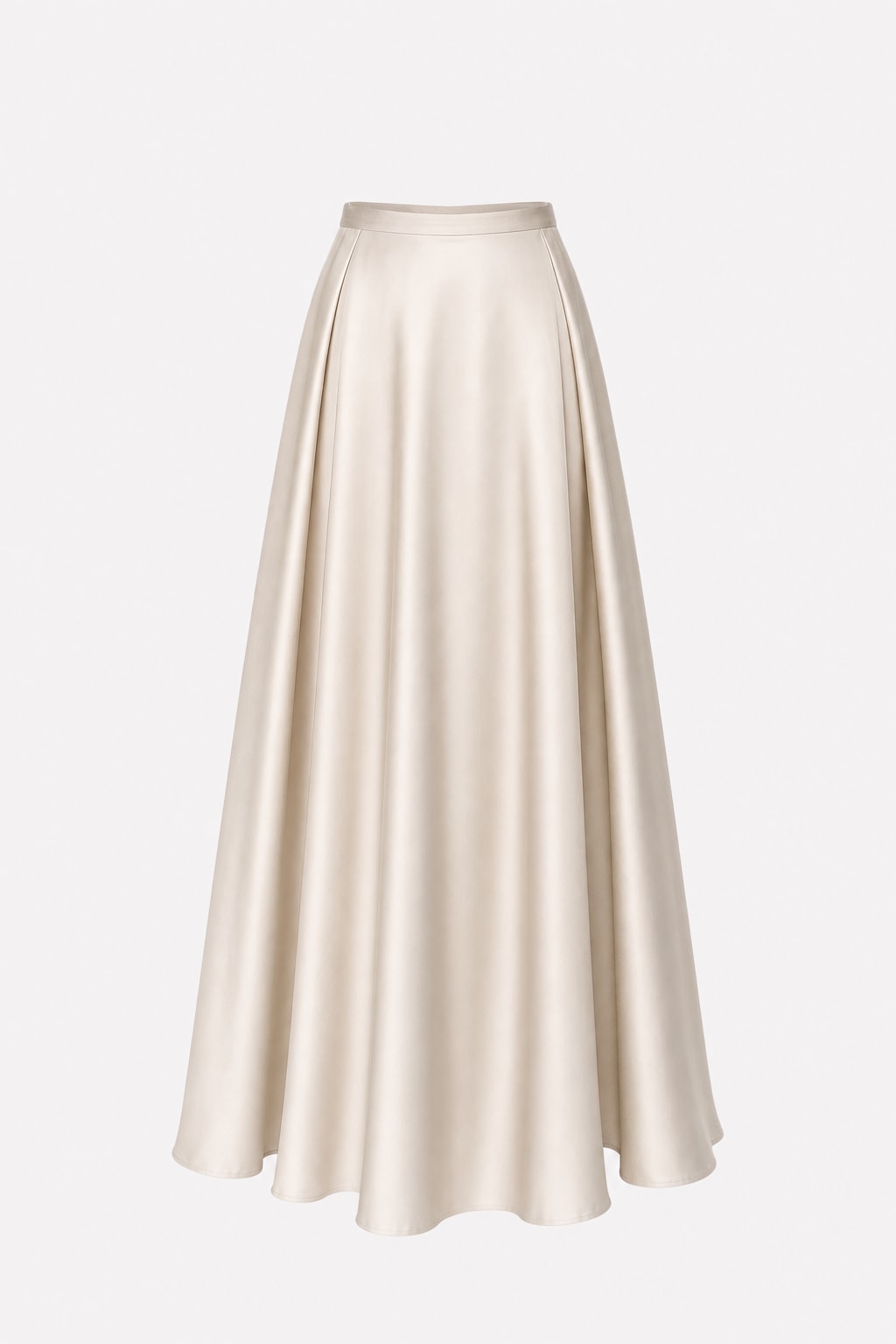 Satin Maxi Skirt with High-Waist Side Slit - 1