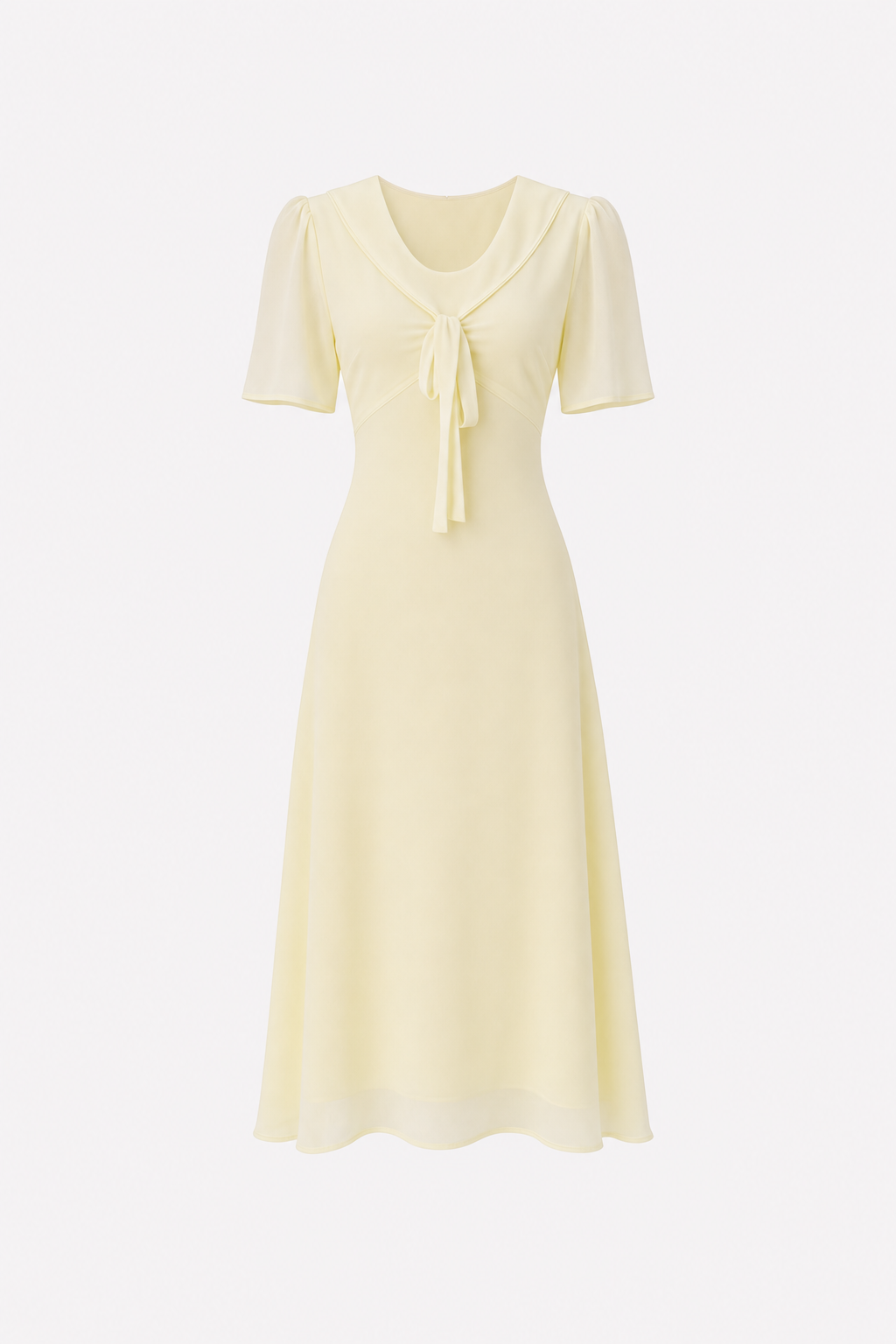 Yellow V-neck tie-waist maxi dress
