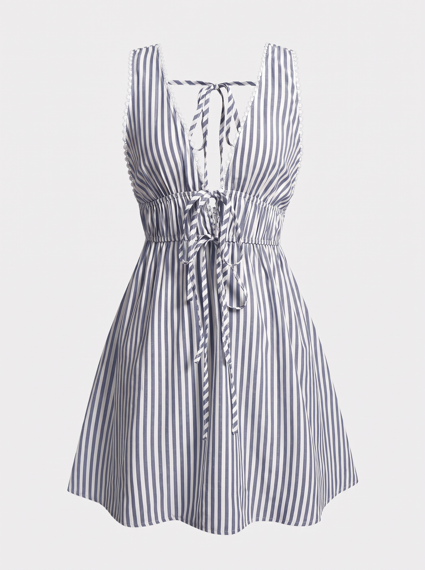 Striped tie-front backless mini dress - view 7