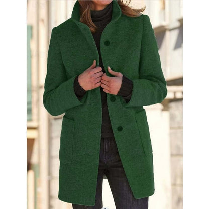 Stand-collar tailored coat - view 4