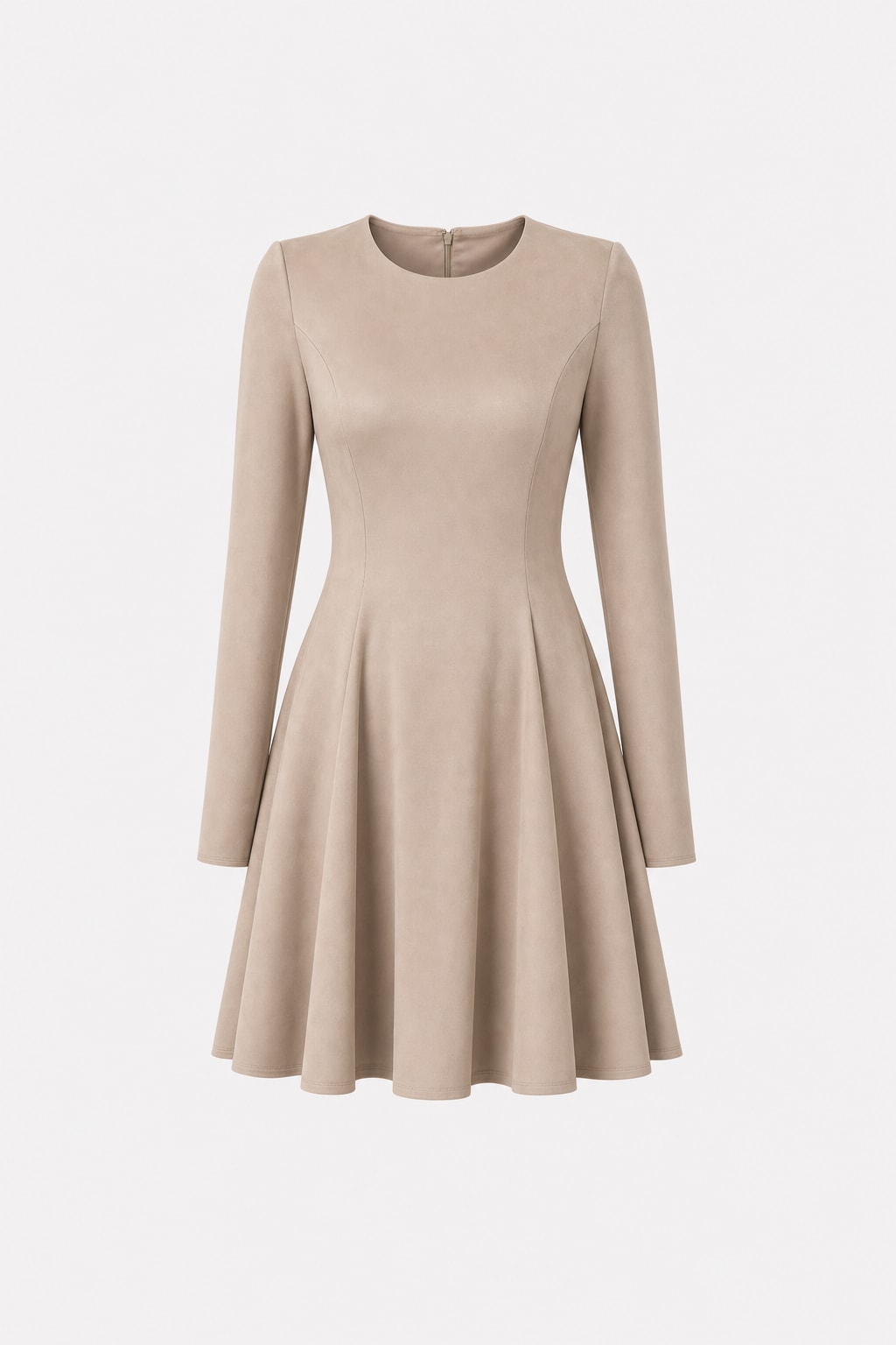 Pleated Long-Sleeve Mini Dress - 1