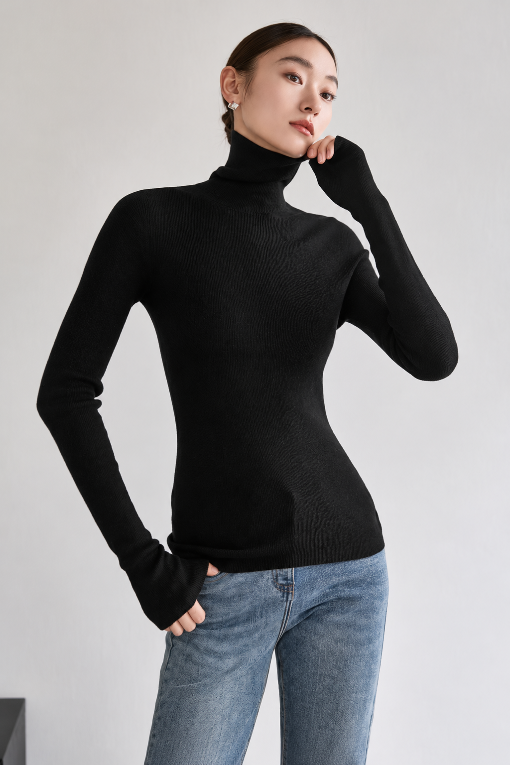 Acrylic Cotton Turtleneck Sweater Slim Fit - 4
