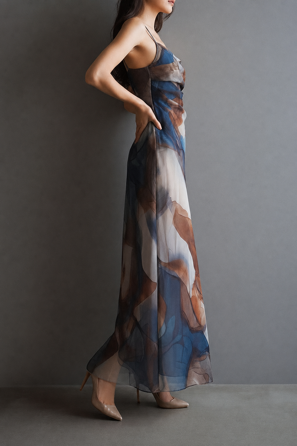 Multicolor Abstract Print Maxi Dress - view 5