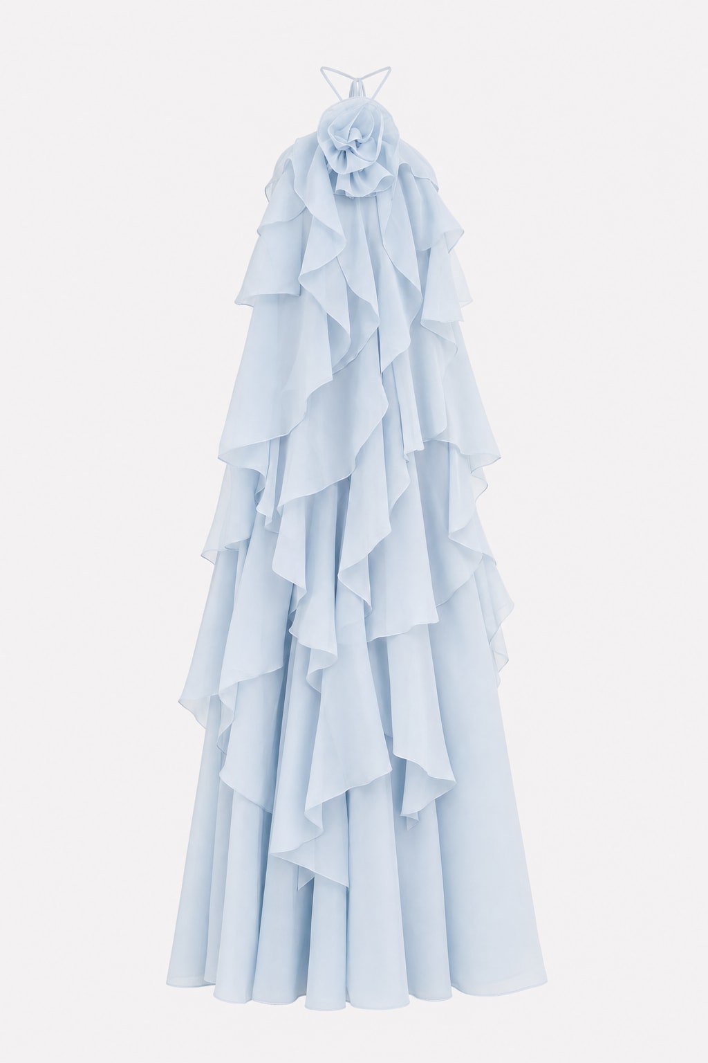 Effortless Halter Maxi Dress With Tiered Ruffle Hem - 1