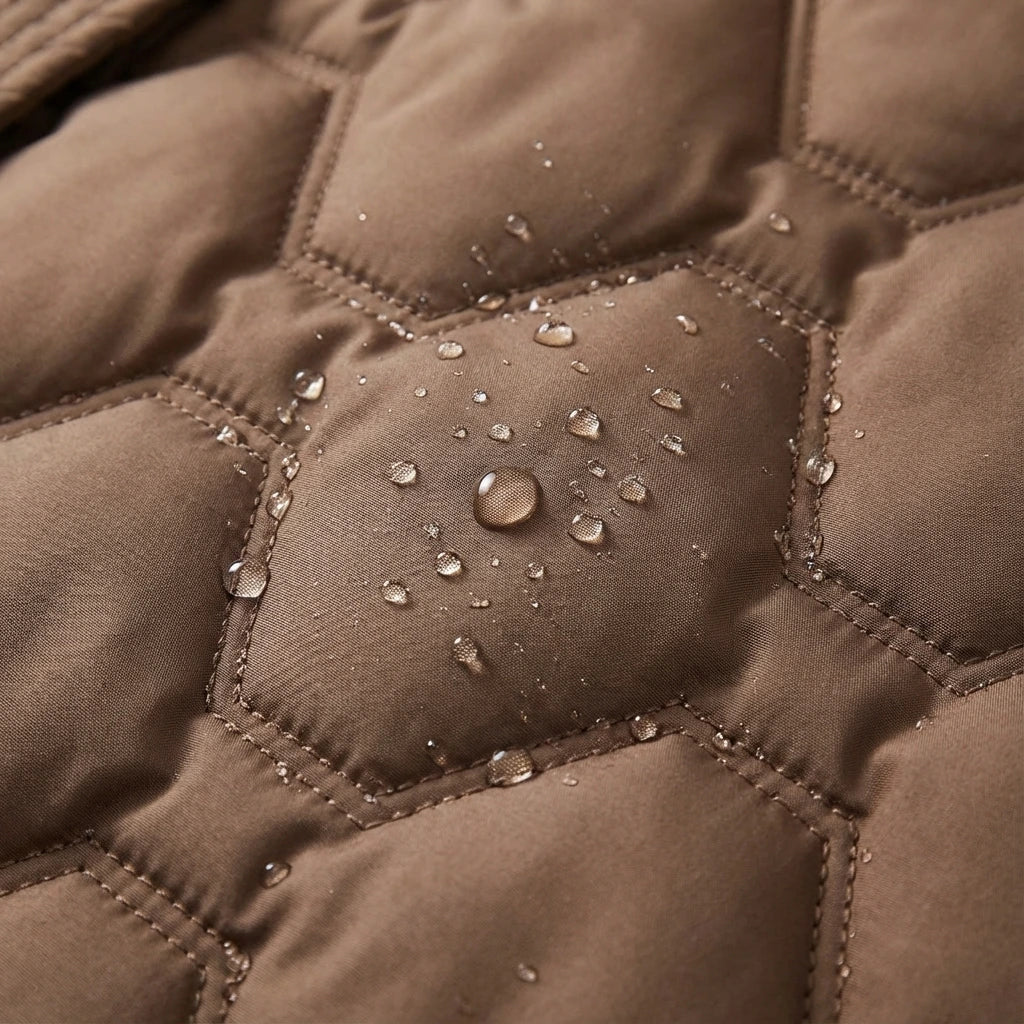 Quilted Longline Puffer Coat With Hood - view 8