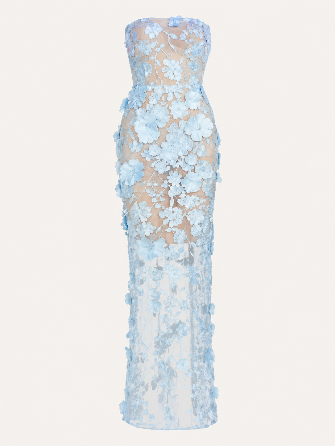 Embroidered Off-Shoulder Mermaid Maxi Dress