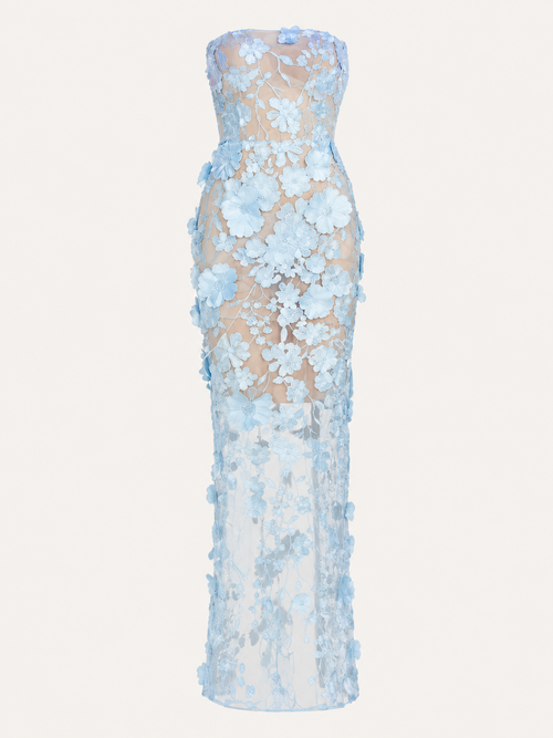 Embroidered Off-Shoulder Mermaid Maxi Dress
