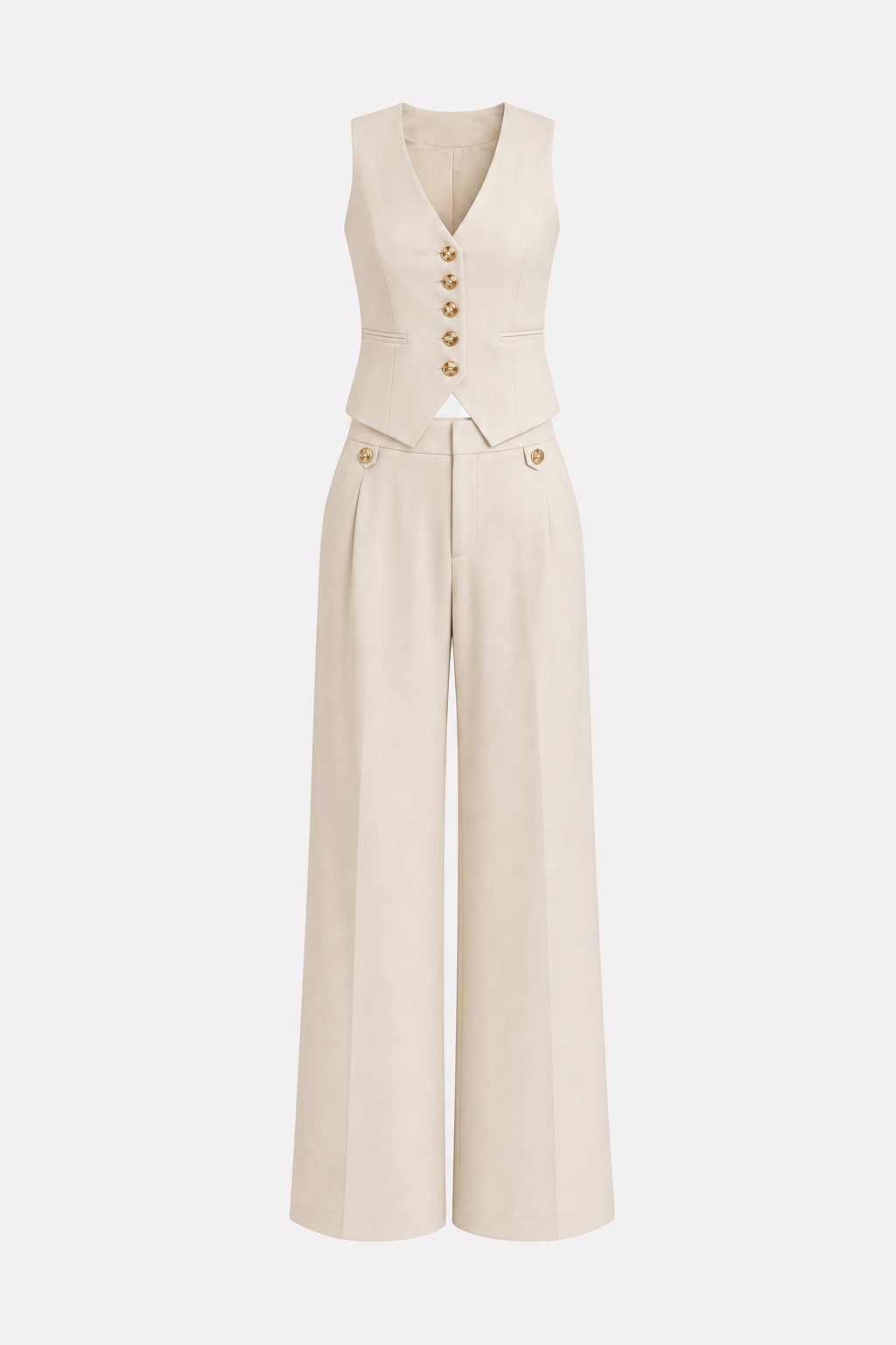 Cropped Vest and Wide-Leg Trouser Set
