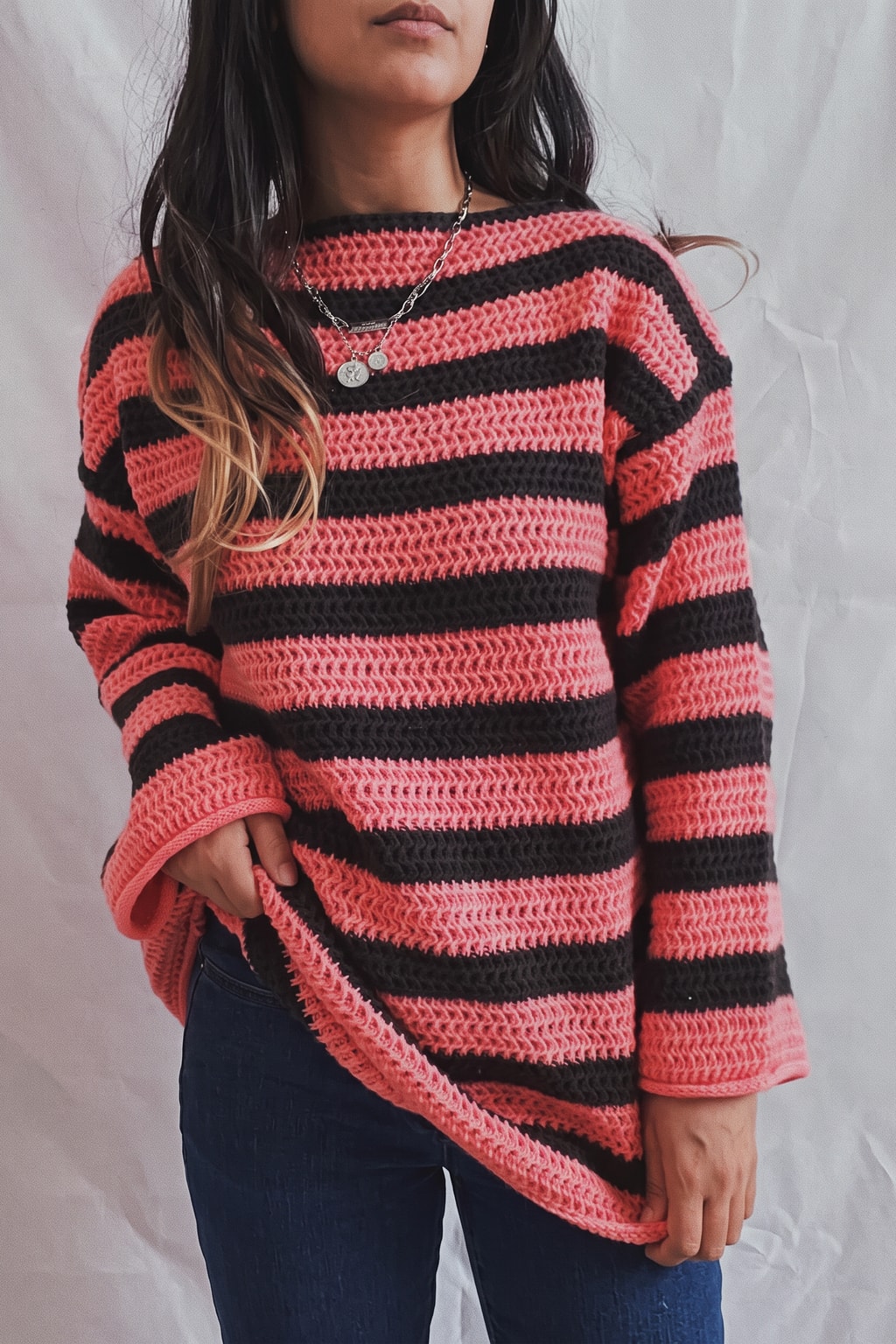 Soft Knit Sweater Chunky Striped - 5