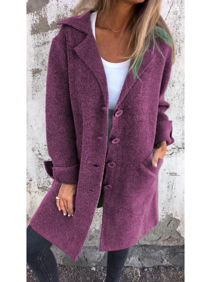 Tailored lapel collar button front coat - view 9