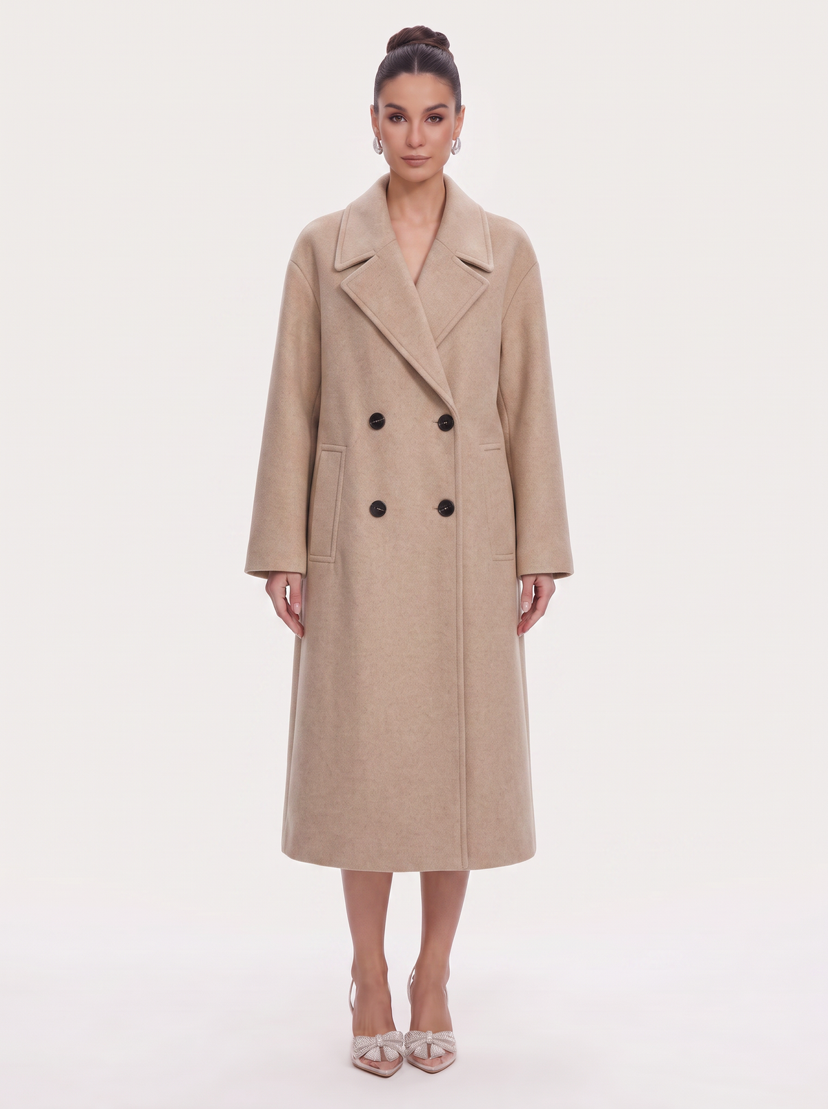 Double-Breasted Blend Overcoat in Six Colors - view 2