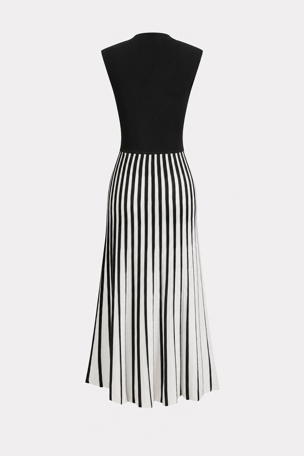 Mock Neck Color Block Knit Midi Dress - view 6