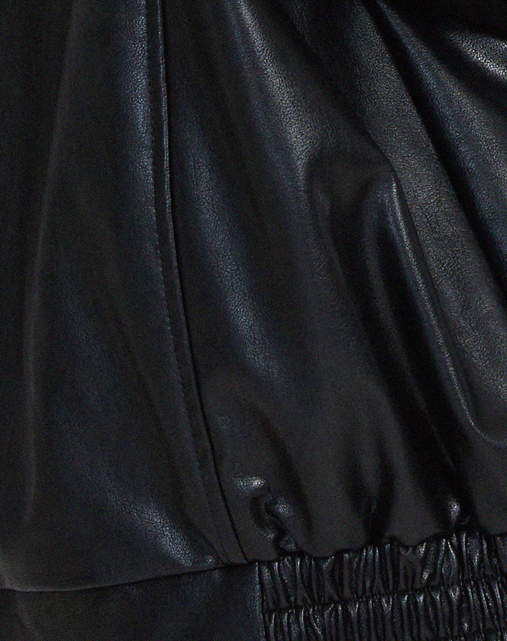 Oversized Collared Faux Leather Jacket - view 9