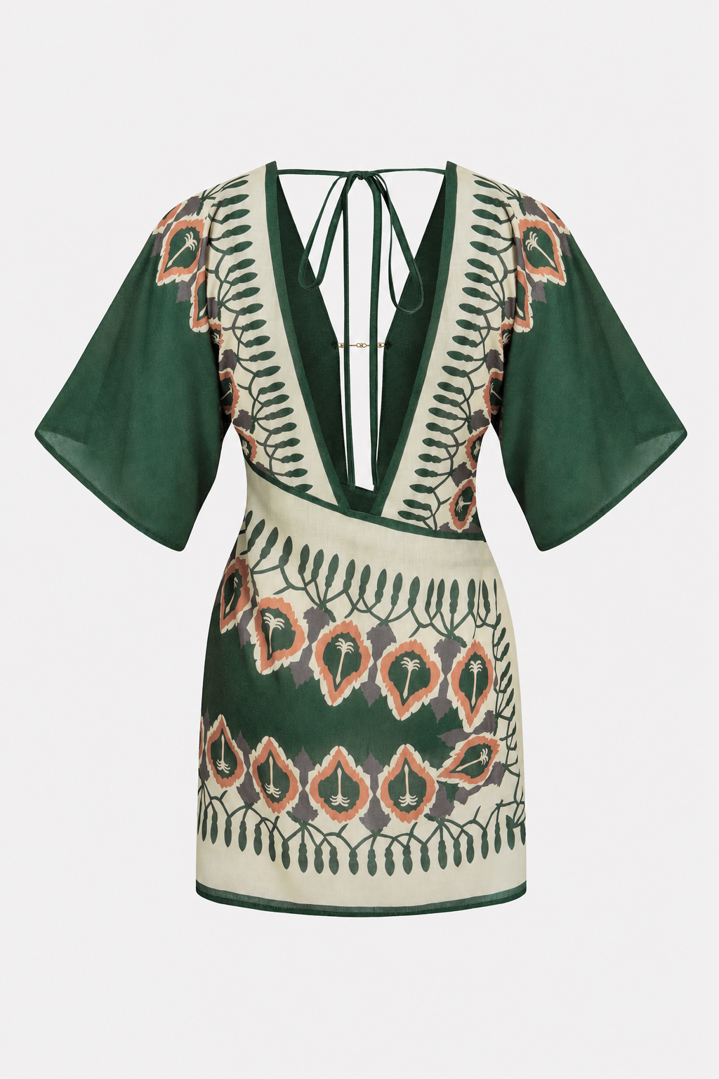 Artistic Print Linen Mini Dress - view 5