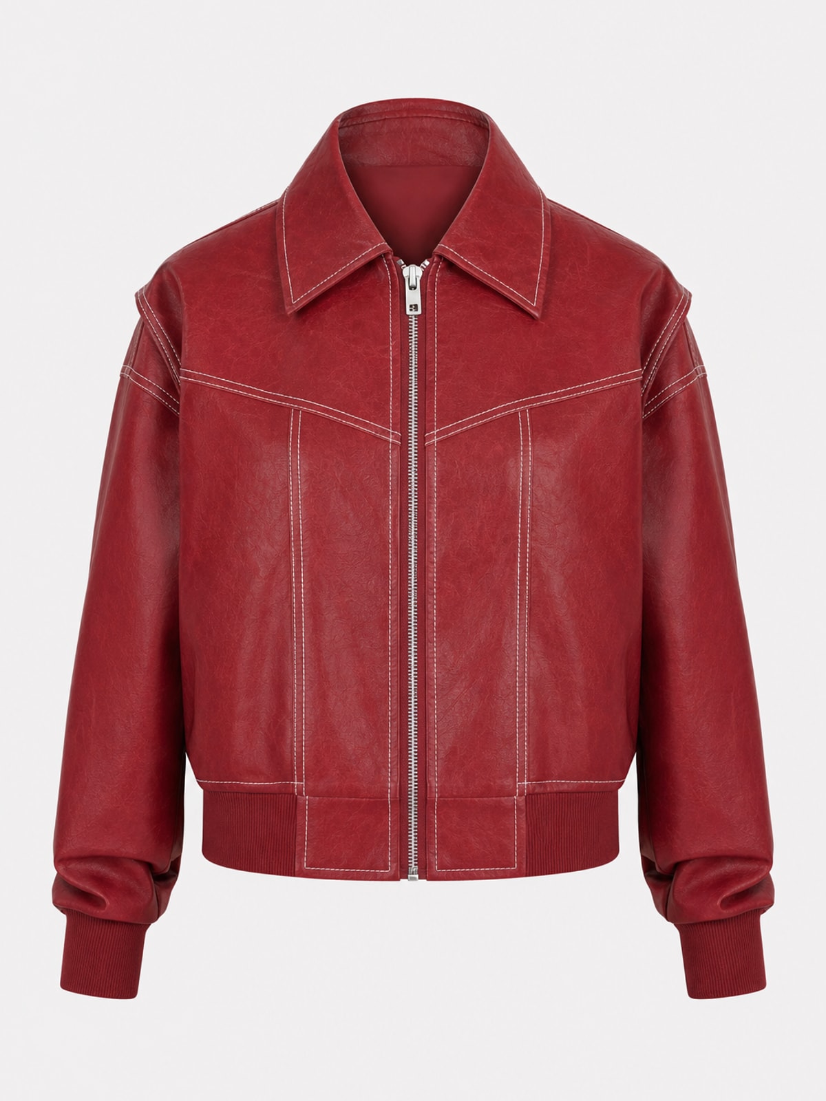 Relaxed Cozy Oversized Structured Bomber Jacket - 1