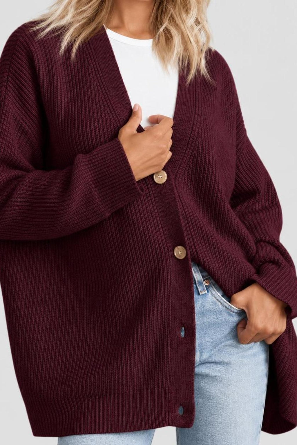 Striped Knit Cardigan With Button-Front Closure - 5