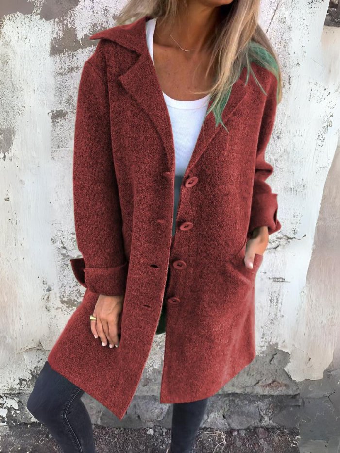 Tailored lapel collar button front coat - view 5
