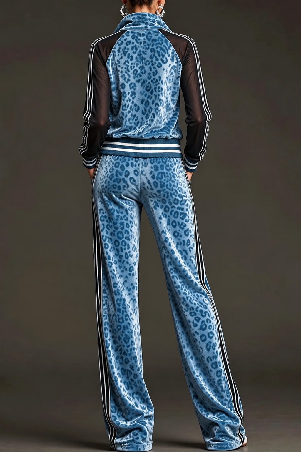 Leopard Print Two-Piece Set Activewear Suit - 3