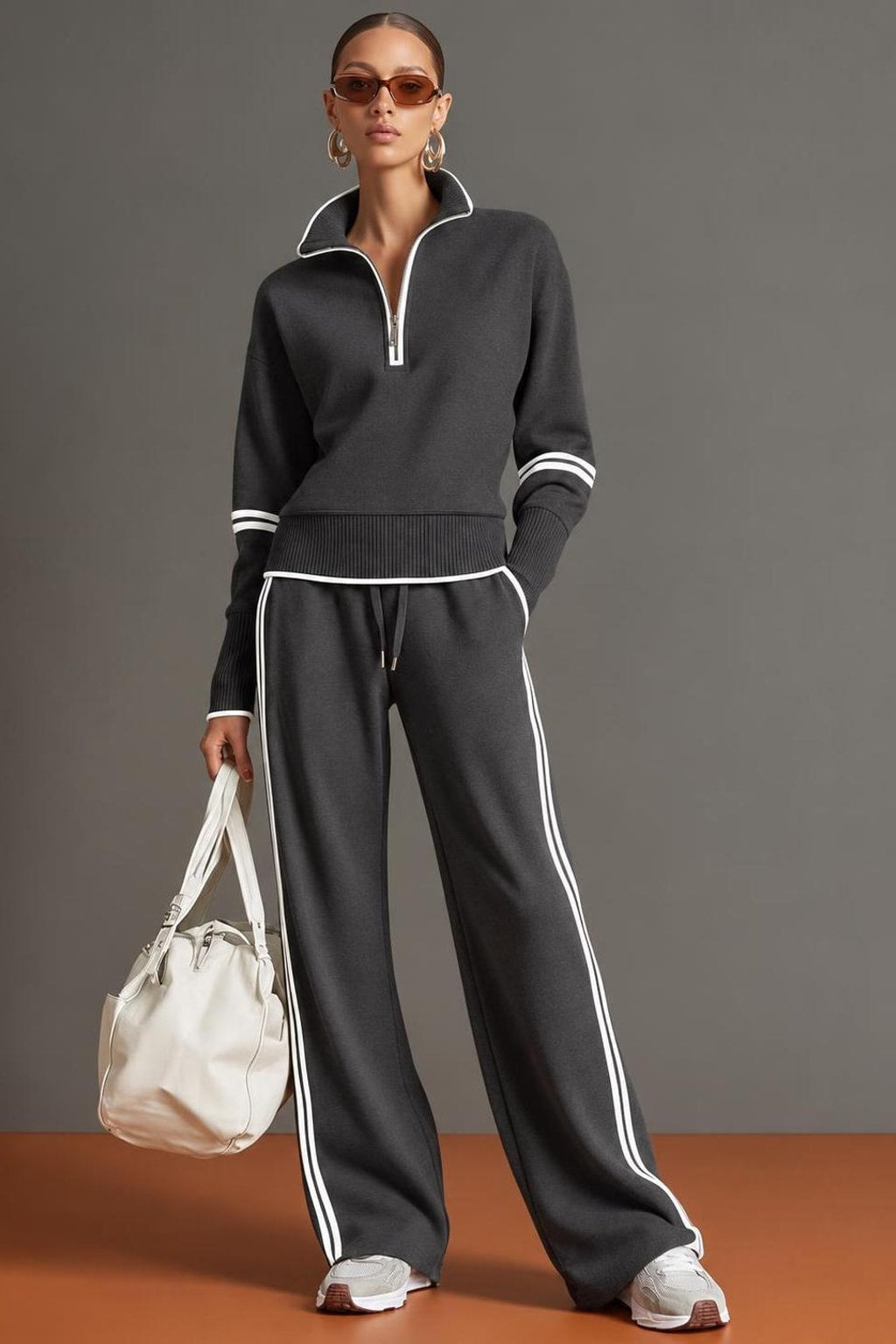 Soft-Stretch Wide Leg Two-Piece Lounge Set - 5