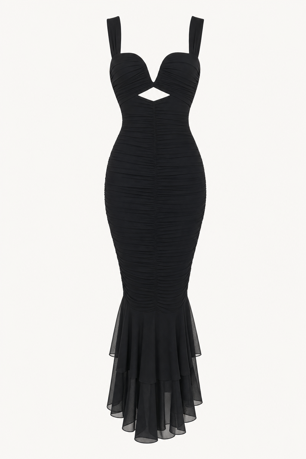 Pleated High Waist Mermaid Dress