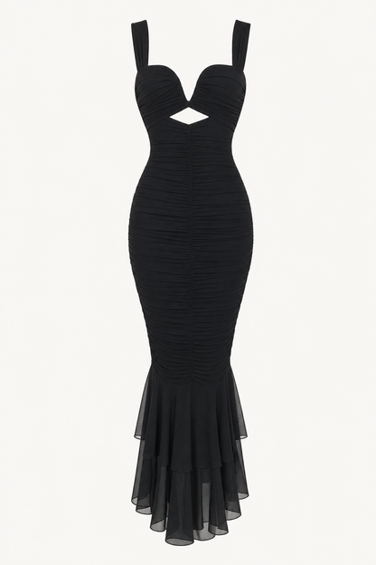 Pleated High Waist Mermaid Dress