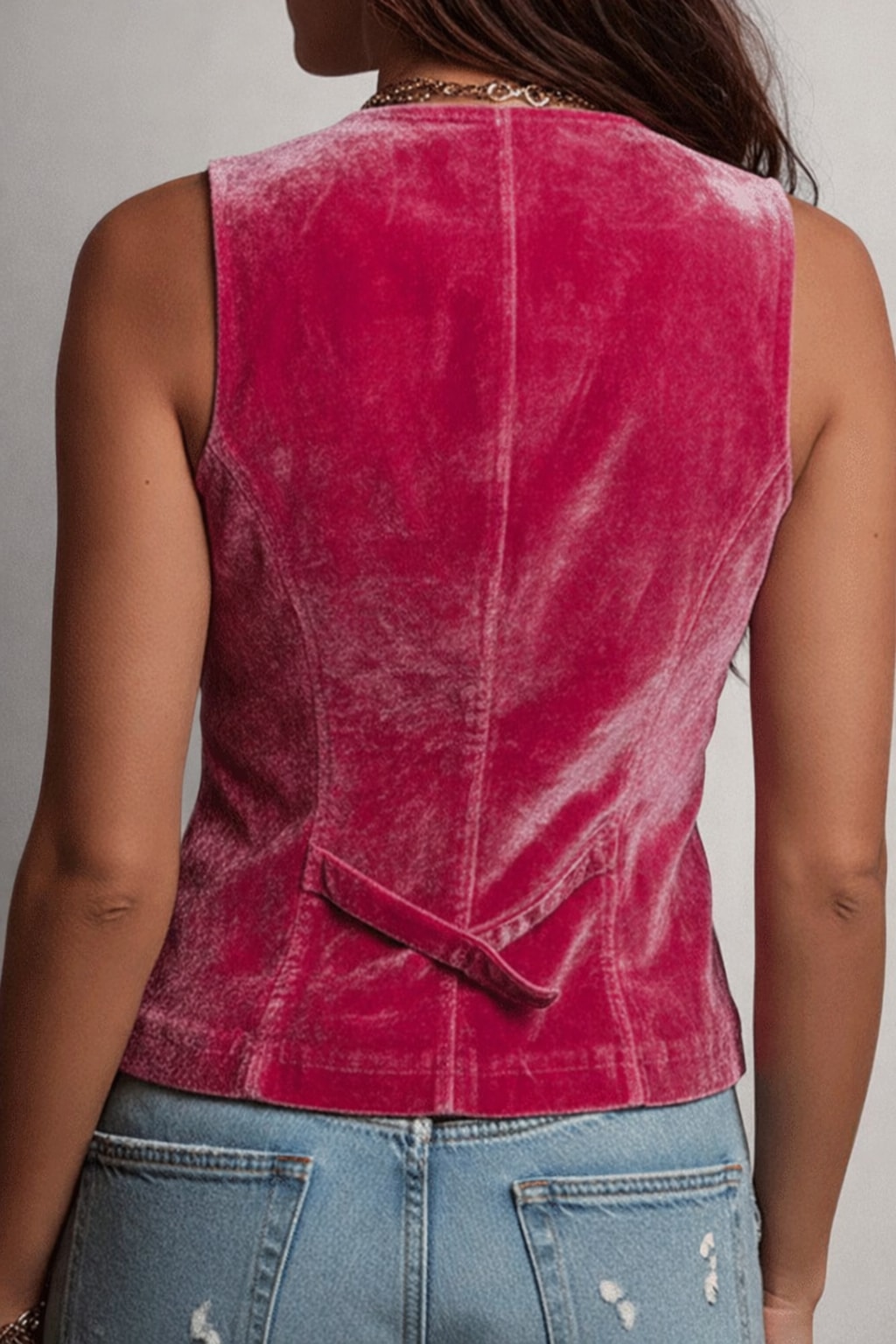 Velvet Vest with Retro Bohemian Style - 3