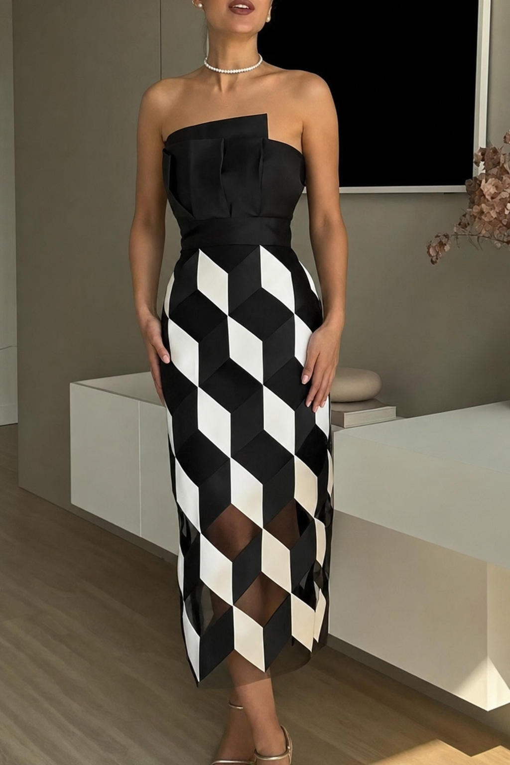 Off-Shoulder Backless Cutout Midi Dress - view 2