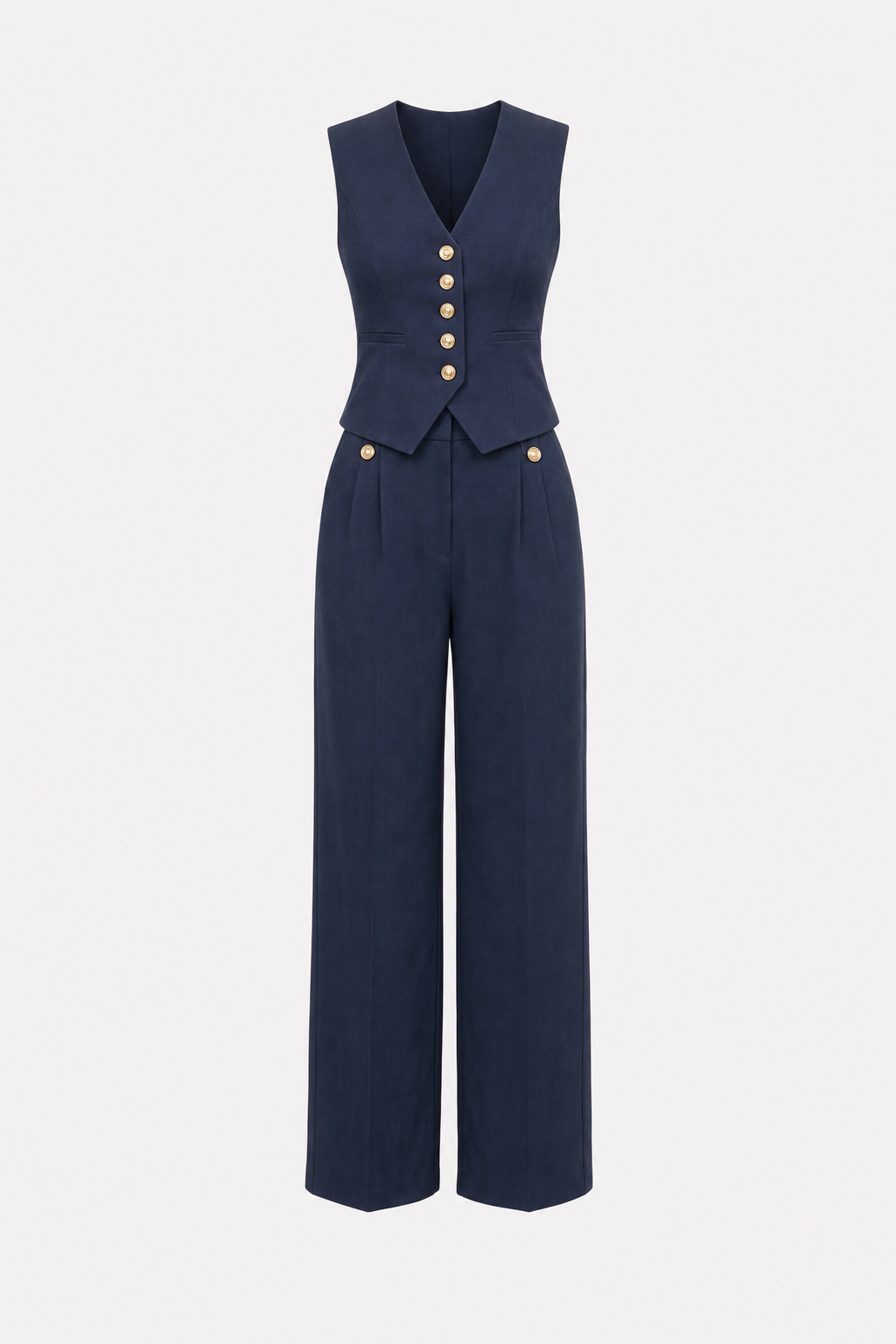 Cropped Vest and Wide-Leg Trouser Set - view 5