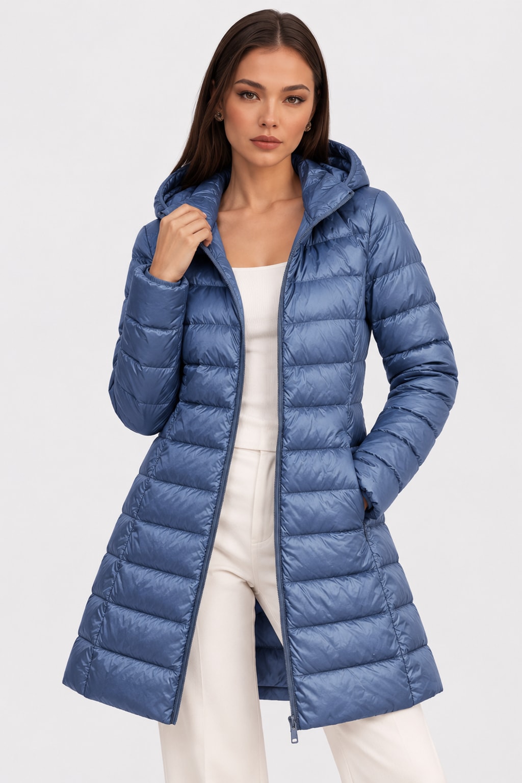 Quilted Outerwear Puffer Jacket With Hood - 5
