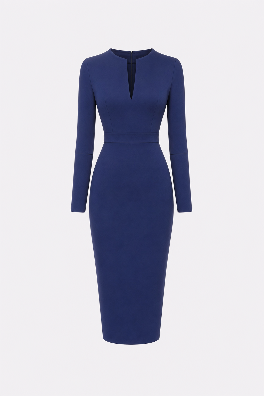 Satin pencil dress with back slit - view 10