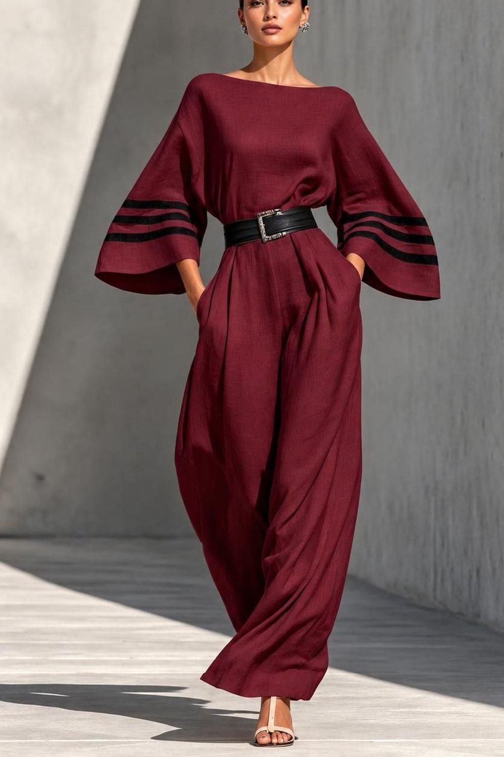 Blend Jumpsuit With Boat Neck - 7