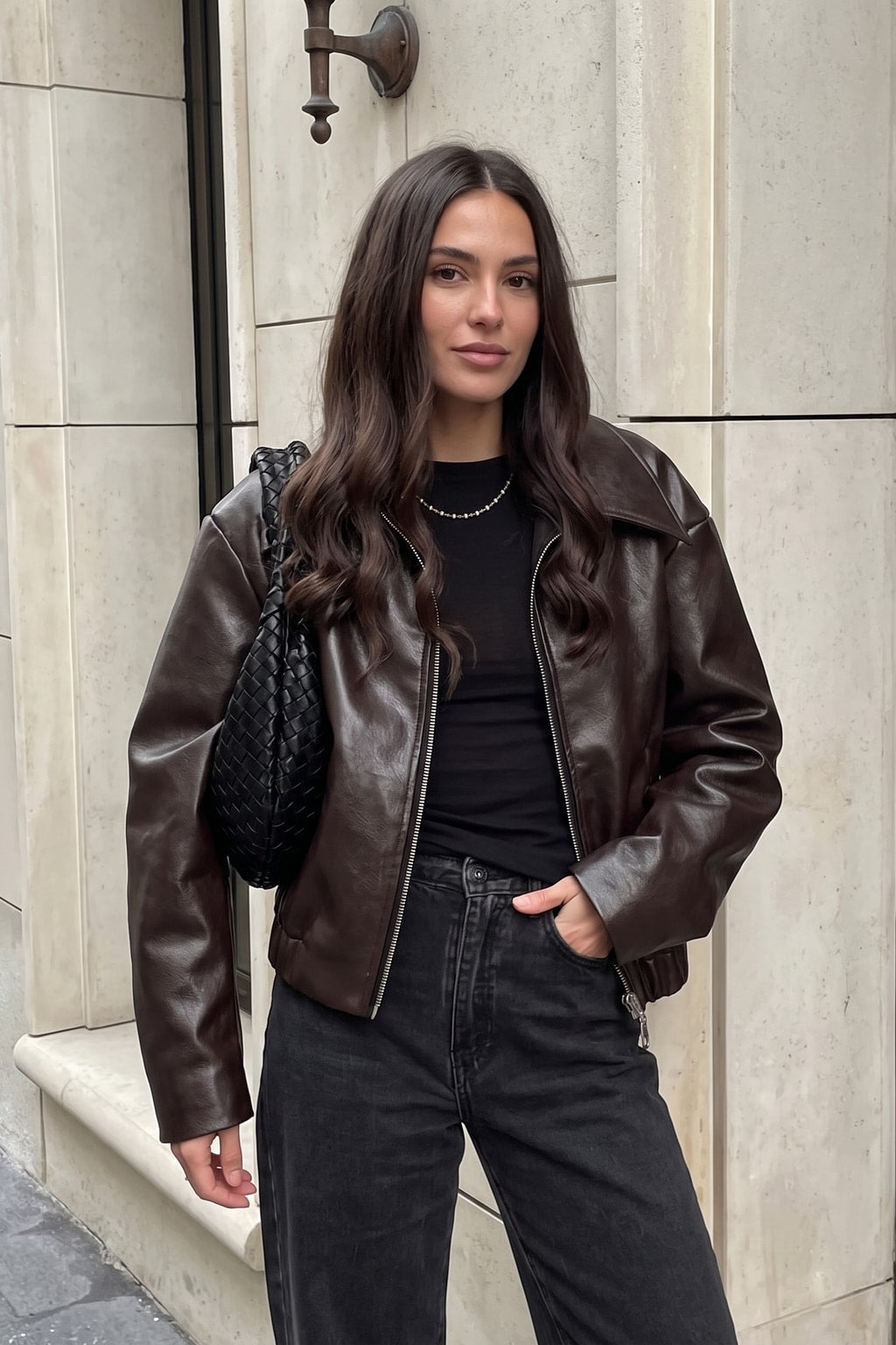 Coated Bomber Jacket With Point Collar - 8