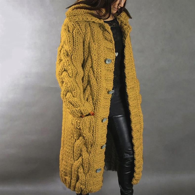 Cable Knit Longline Hooded Coat - view 4