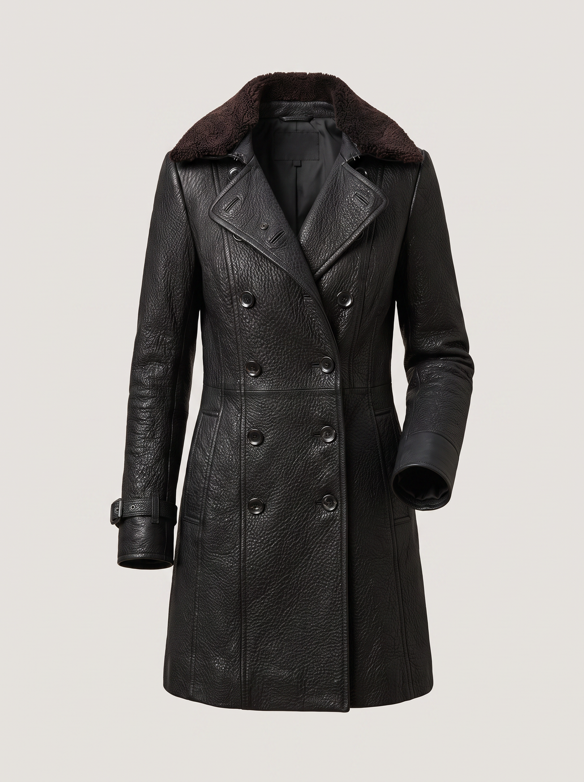 Tailored trench coat in textured fabric