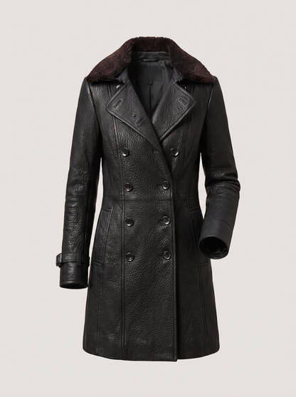 Tailored trench coat in textured fabric
