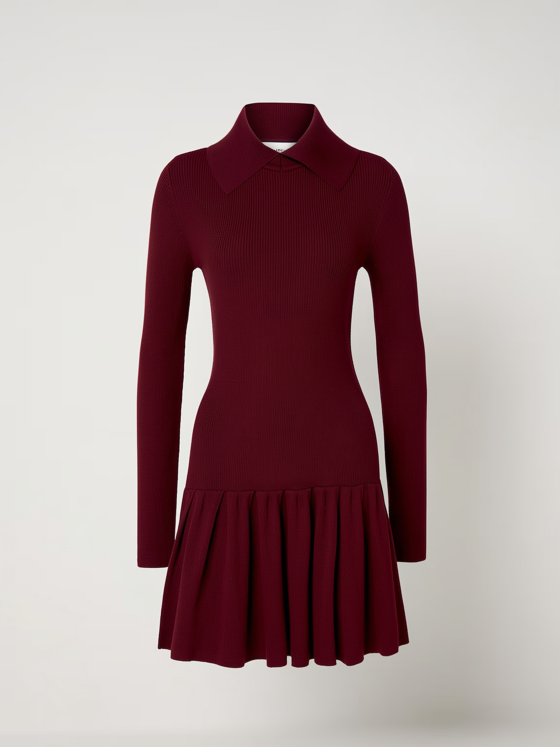 Coffee Ribbed Knit Turtleneck Mini Dress