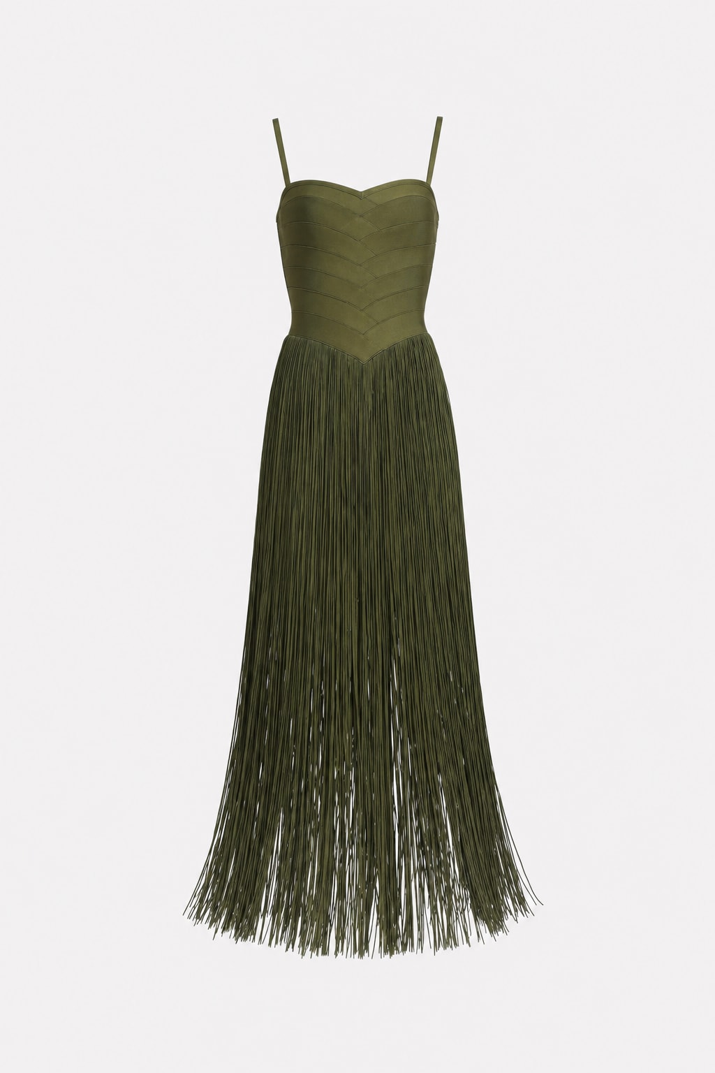 Bandage Tassel V-Neck Maxi Dress - 1