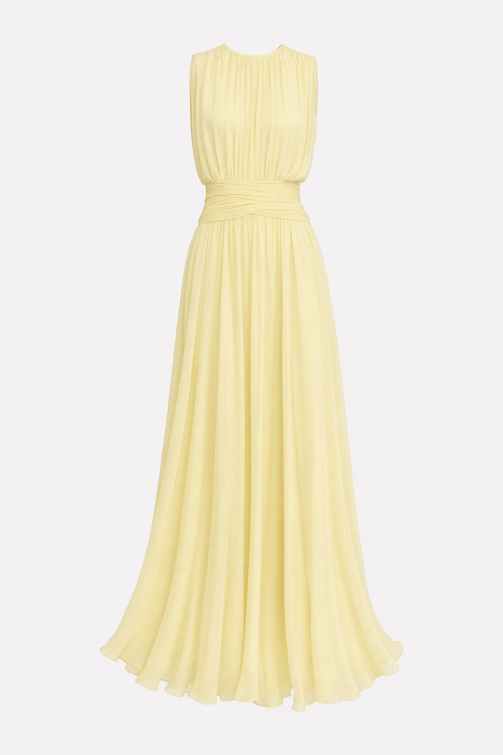 Chiffon Maxi Dress With Ruched A-Line Silhouette - 1
